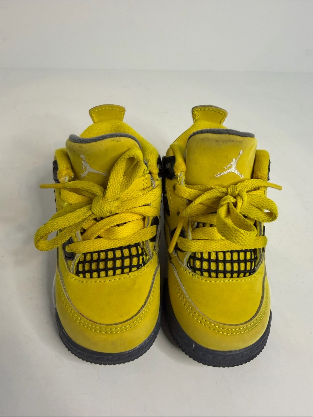 Nike Air Jordan 4 Retro Lightning Toddler Shoes Yellow Black White 5C Toddler